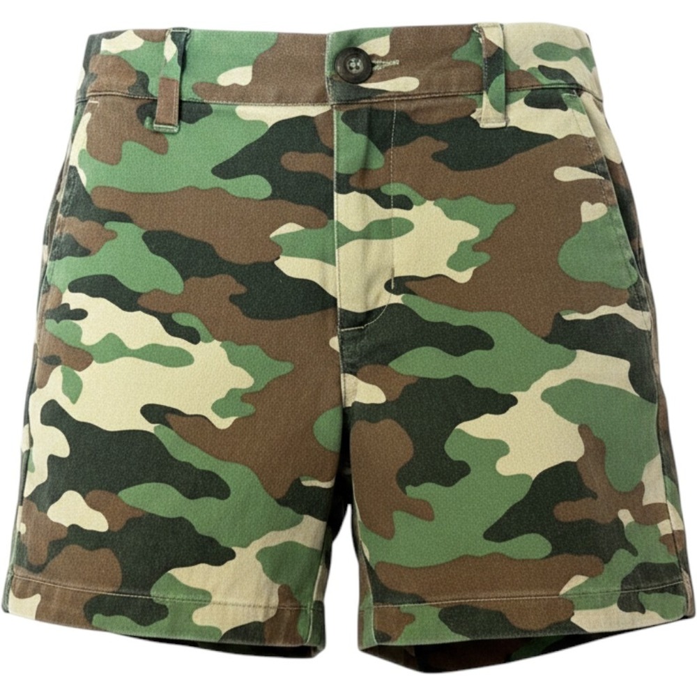 Janie and Jack Chino Shorts Kids 2T Green Camo Adjustable Waist Twill